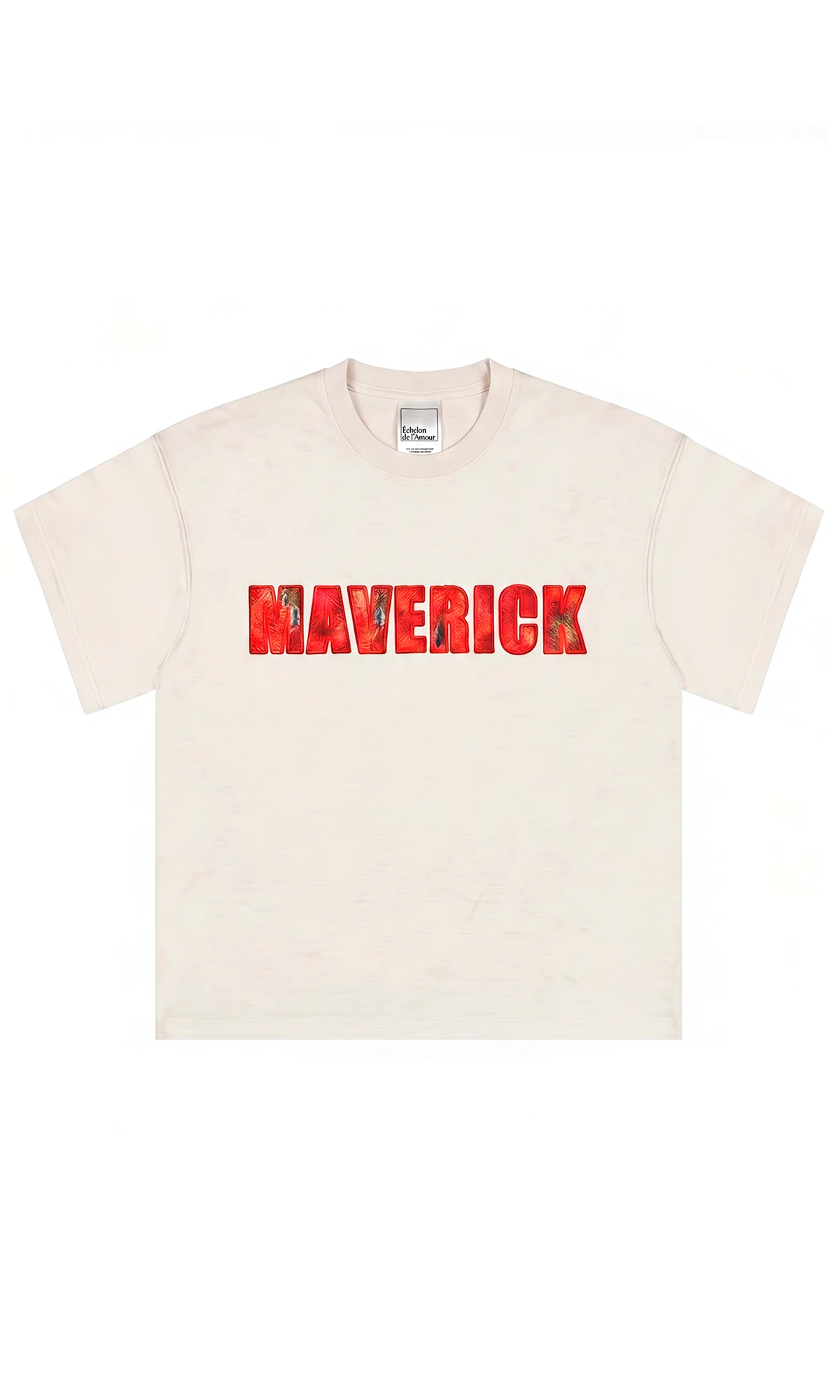 Футболка с гобеленовой аппликацией Maverick Écru, хлопок 100%